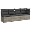 vidaXL 9 Piece Poly Rattan Sofa Set in Gray