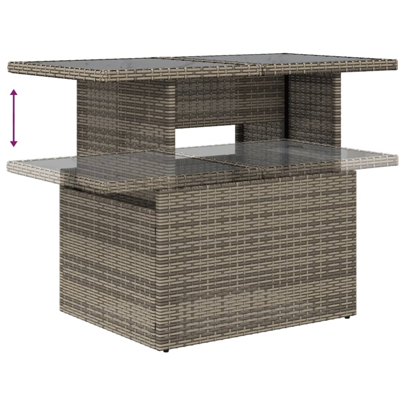 vidaXL 9 Piece Poly Rattan Sofa Set in Gray