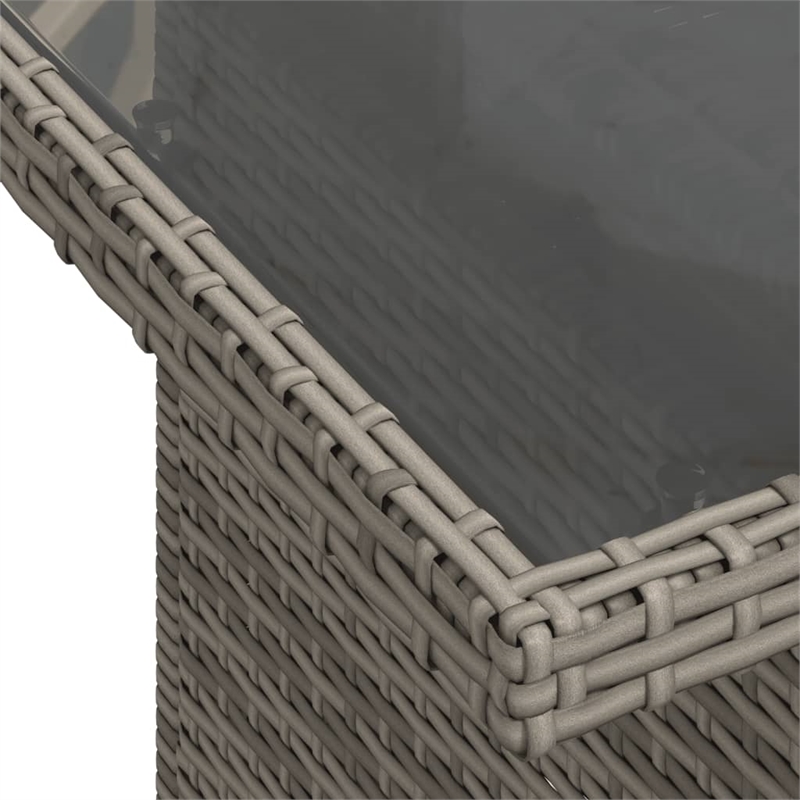 vidaXL 9 Piece Poly Rattan Sofa Set in Gray