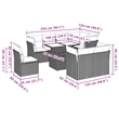 vidaXL 9 Piece Poly Rattan Sofa Set in Gray