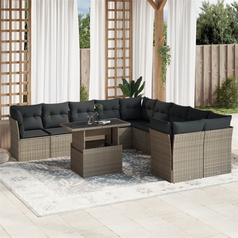 vidaXL 11 Piece Sofa Set in Gray/Anthracite