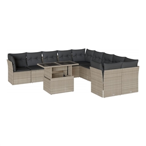 vidaXL 11 Piece Sofa Set in Gray/Anthracite