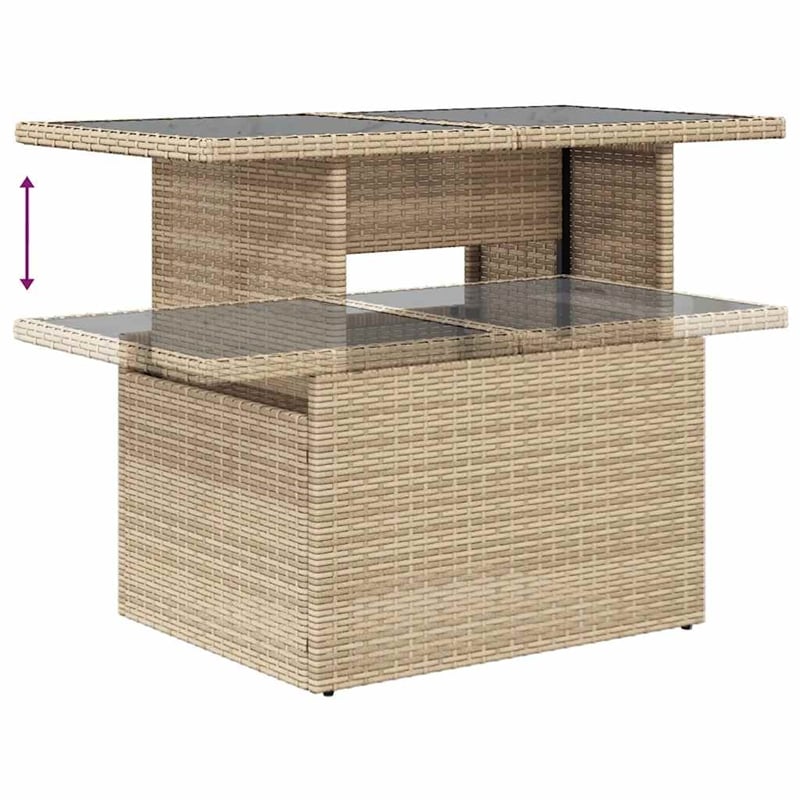 vidaXL 5 Piece Poly Rattan Sofa Set in Beige