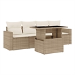 vidaXL 5 Piece Poly Rattan Sofa Set in Beige