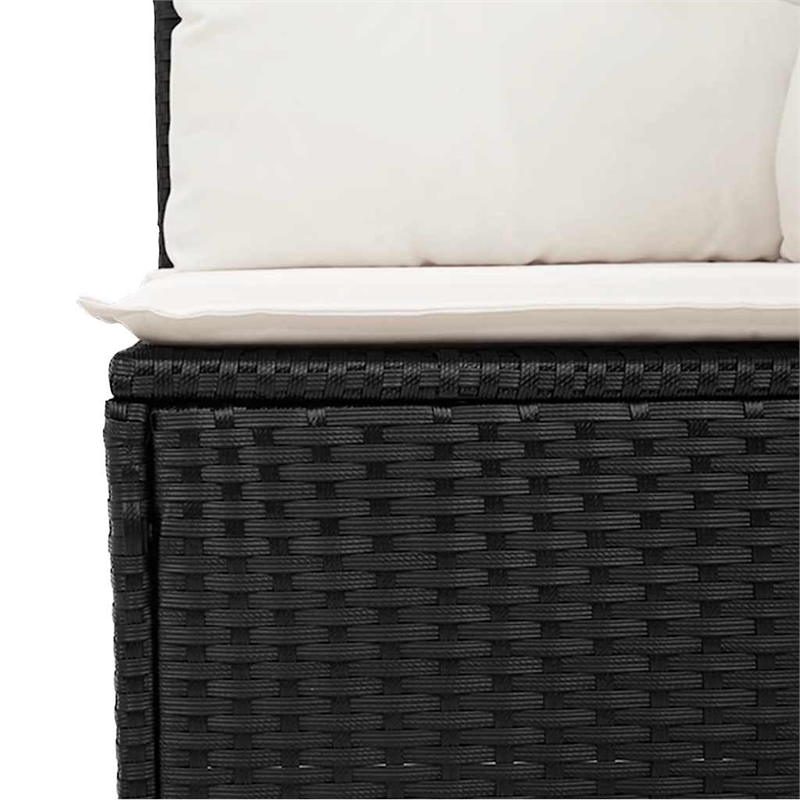 vidaXL 7 Piece Poly Rattan Sofa Set in Black/White/Cream