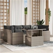 vidaXL 7 Piece Poly Rattan Sofa Set in Gray/Anthracite