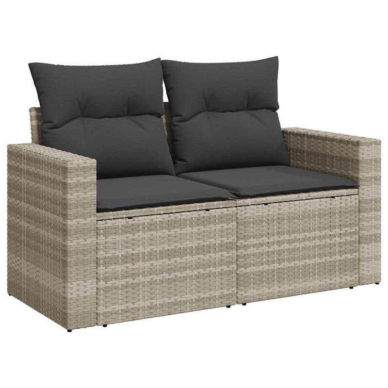 vidaXL 7 Piece Poly Rattan Sofa Set in Gray/Anthracite
