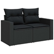 vidaXL 8 Piece Poly Rattan Sofa Set in Black