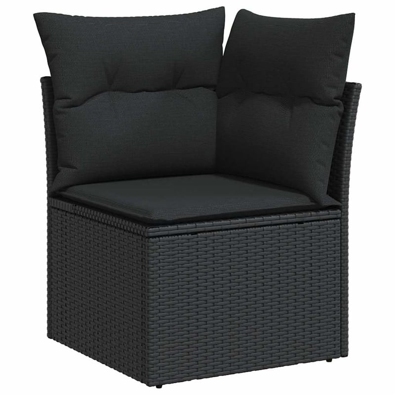 vidaXL 8 Piece Poly Rattan Sofa Set in Black