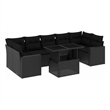 vidaXL 8 Piece Poly Rattan Sofa Set in Black