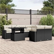 vidaXL 9 Piece Poly Rattan Large Sofa Set in Black/White/Cream