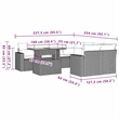 vidaXL 9 Piece Poly Rattan Large Sofa Set in Black/White/Cream