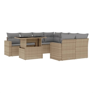 vidaXL 9 Piece Sofa Set in Gray/Beige