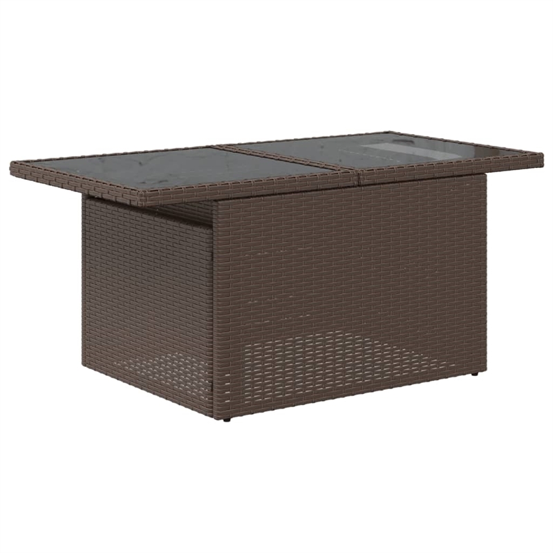 vidaXL 9 Piece Poly Rattan Small Sofa Set in Brown