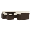 vidaXL 9 Piece Poly Rattan Small Sofa Set in Brown