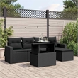 vidaXL 6 Piece Steel Small Sofa Set in Black