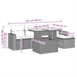 vidaXL 6 Piece Steel Small Sofa Set in Black