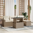 vidaXL 6 Piece Steel Sofa Set in Beige