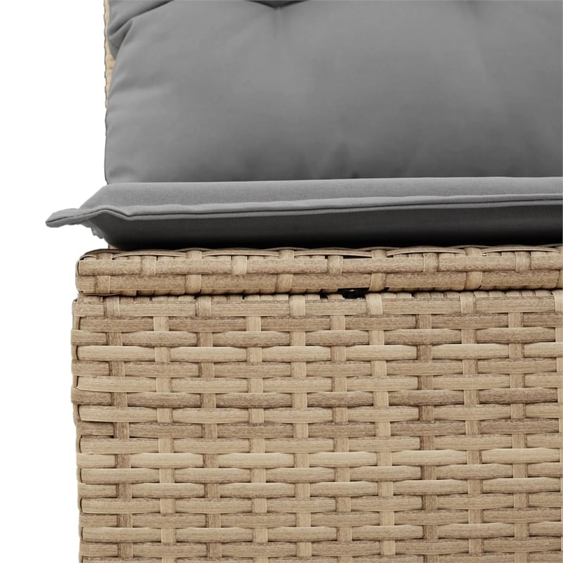 vidaXL 6 Piece Poly Rattan Sofa Set in Gray/Beige