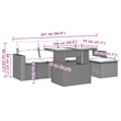 vidaXL 6 Piece Poly Rattan Sofa Set in Gray/Beige