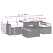 vidaXL 6 Piece Steel Sofa Set in Gray/Anthracite