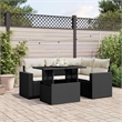 vidaXL 5 Piece Poly Rattan Sofa Set in Black/White/Cream