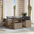 vidaXL 5 Piece Poly Rattan Sofa Set in Beige