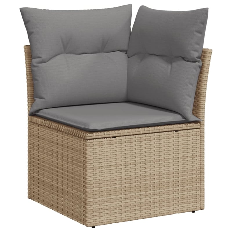 vidaXL 5 Piece Poly Rattan Sofa Set in Beige
