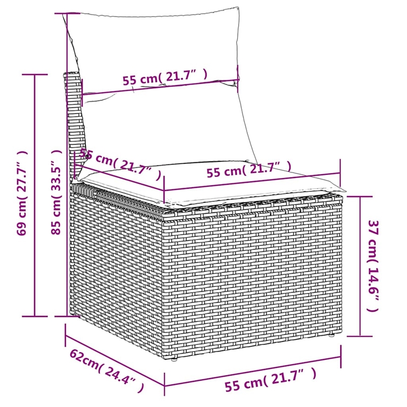 vidaXL Steel Sofa Set in Beige