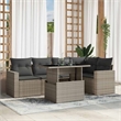 vidaXL 6 Piece Poly Rattan Sofa Set in Gray/Anthracite