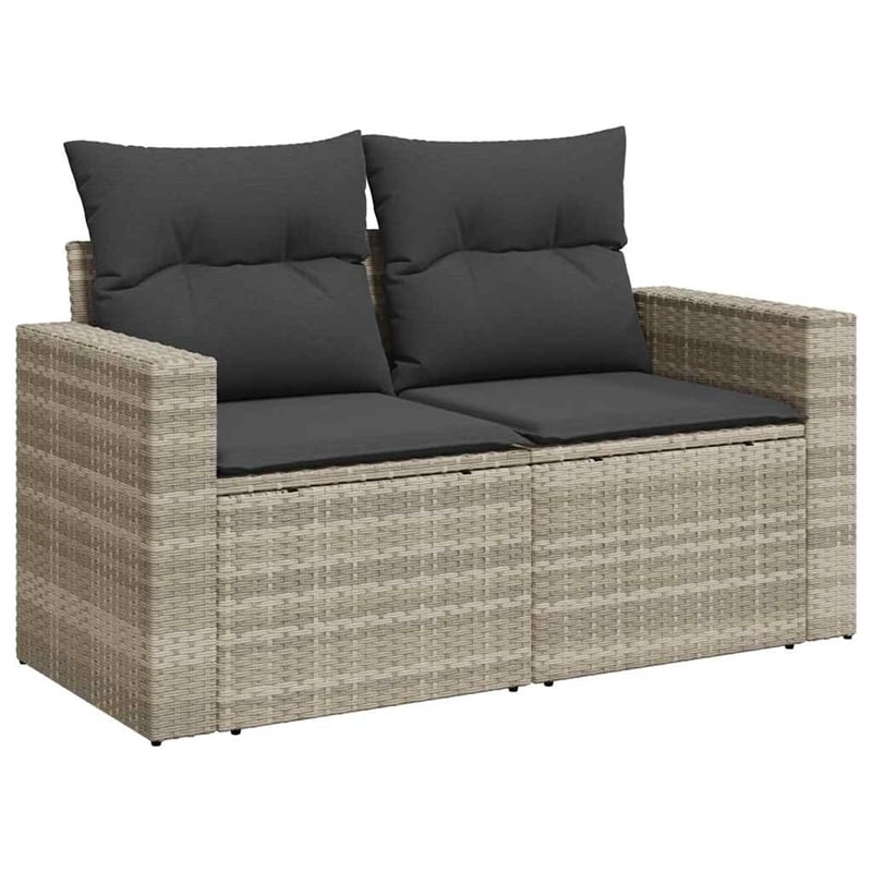 vidaXL 6 Piece Poly Rattan Sofa Set in Gray/Anthracite