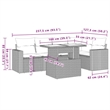 vidaXL 6 Piece Poly Rattan Sofa Set in Gray/Anthracite