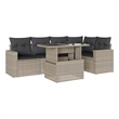 vidaXL 6 Piece Poly Rattan Sofa Set in Gray/Anthracite