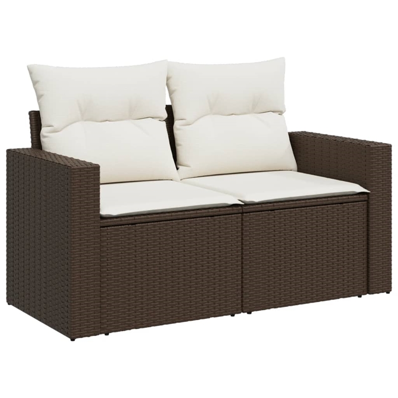 vidaXL 6 Piece Sofa Set in White/Brown/Cream