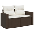 vidaXL 6 Piece Sofa Set in White/Brown/Cream