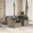 vidaXL 6 Piece Steel Sofa Set in Gray/Beige