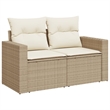 vidaXL 6 Piece Poly Rattan Sofa Set in Beige