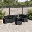 vidaXL 7 Piece Poly Rattan Sofa Set in Black