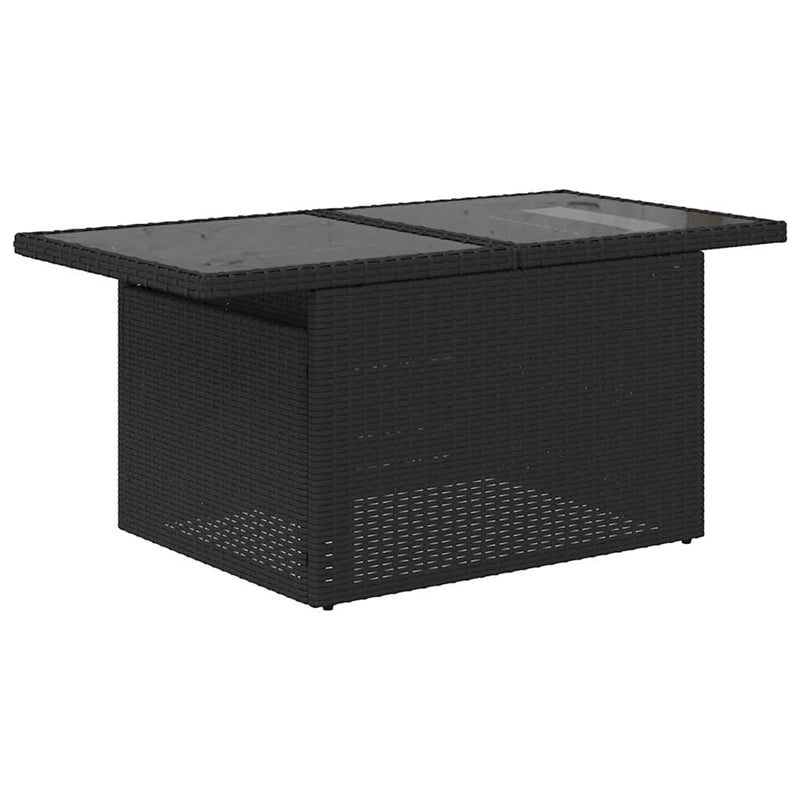 vidaXL 7 Piece Poly Rattan Sofa Set in Black