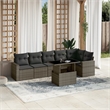 vidaXL 7 Piece Poly Rattan Sofa Set in Gray