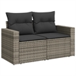 vidaXL 7 Piece Poly Rattan Sofa Set in Gray