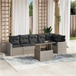 vidaXL 7 Piece Poly Rattan Sofa Set in Gray/Anthracite