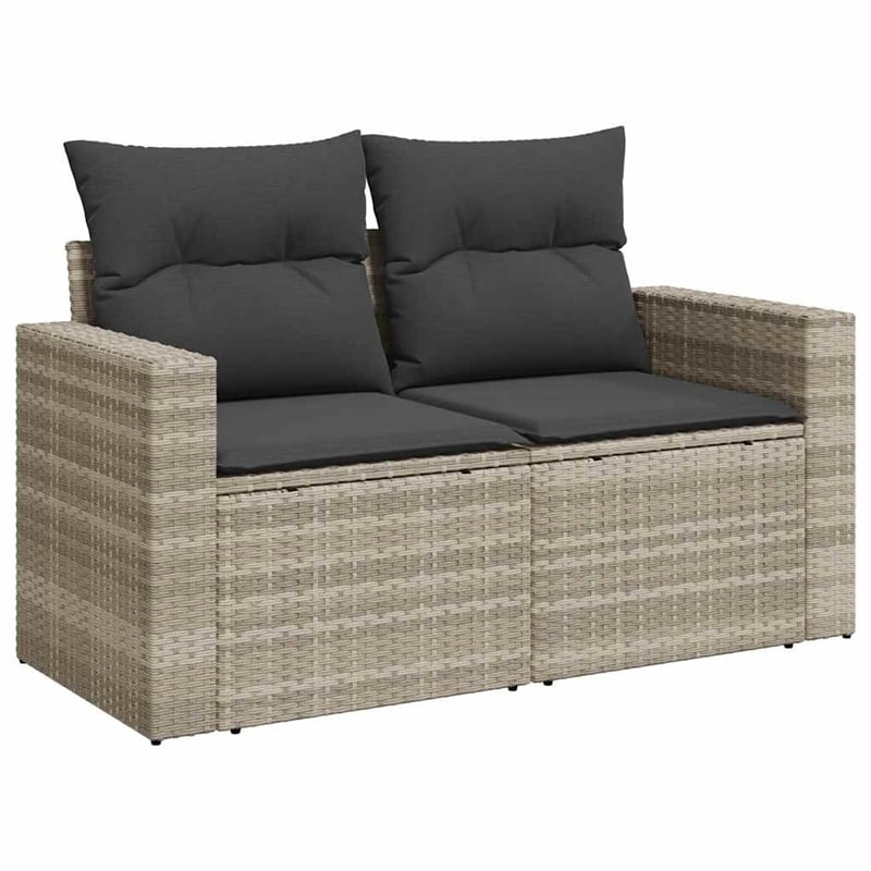 vidaXL 7 Piece Poly Rattan Sofa Set in Gray/Anthracite