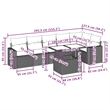 vidaXL 7 Piece Poly Rattan Sofa Set in Gray/Anthracite
