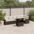 vidaXL 7 Piece Poly Rattan Sofa Set in White/Brown/Cream