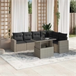 vidaXL Poly Rattan Sofa Set in Gray/Anthracite
