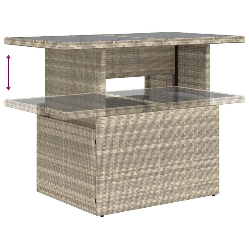 vidaXL Poly Rattan Sofa Set in Gray/Anthracite