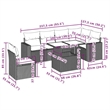 vidaXL 7 Piece Steel Sofa Set in Black