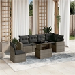 vidaXL 7 Piece Poly Rattan Large Sofa Set in Gray