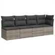 vidaXL 7 Piece Poly Rattan Large Sofa Set in Gray